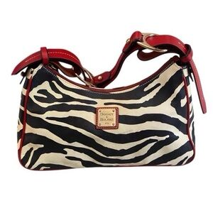 Dooney & Bourke Zebra Print Shoulder Bag - Black and Cream
